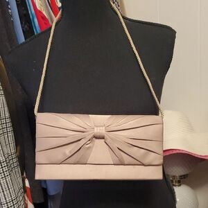 Elegant Tan Clutch with Tan Rope Strap